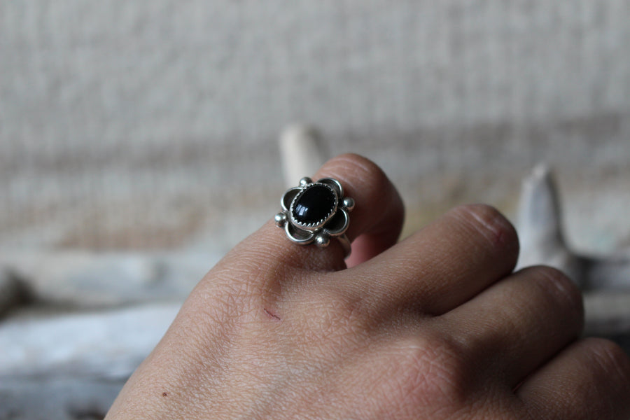 Starry Black Onyx Ring