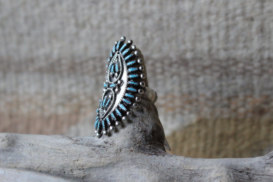 Turquoise Petit Point Ring