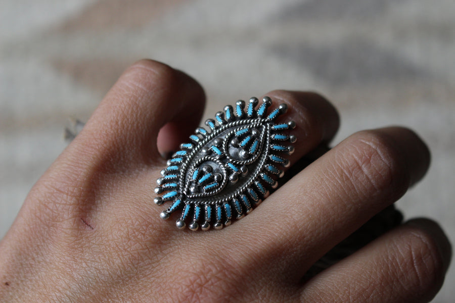 Turquoise Petit Point Ring