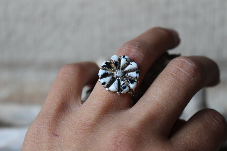 Howlite Blossom Ring