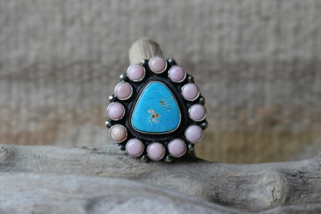 Pink Conch and Turquoise Ring