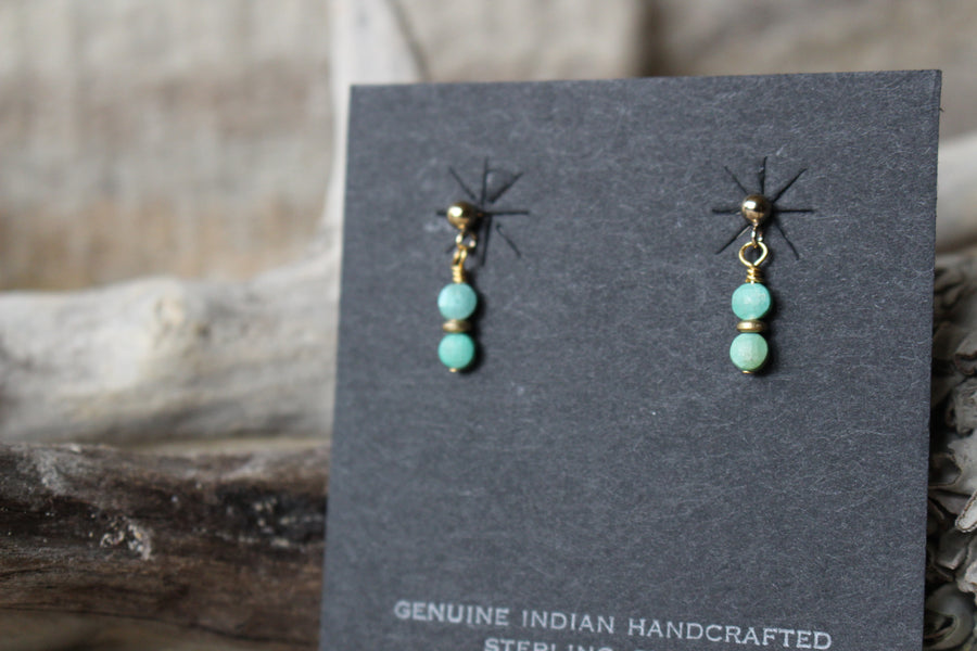 Gold and Turquoise Dottie Earrings
