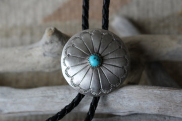 Brushed Turquoise Bolo Tie