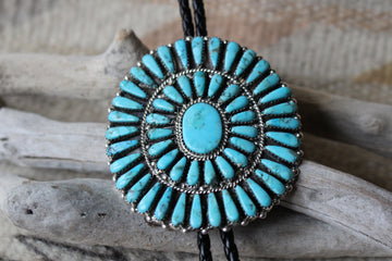 Turquoise Cluster Bolo Tie