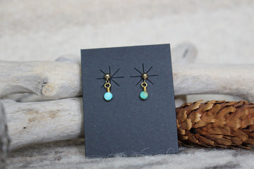 Dainty Gold and Turquoise Dottie Earrings