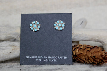 Turquoise Dottie Flower Earrings