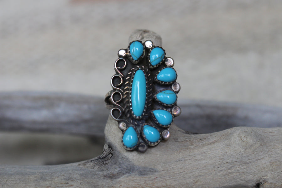 Vintage Turquoise Rise Ring