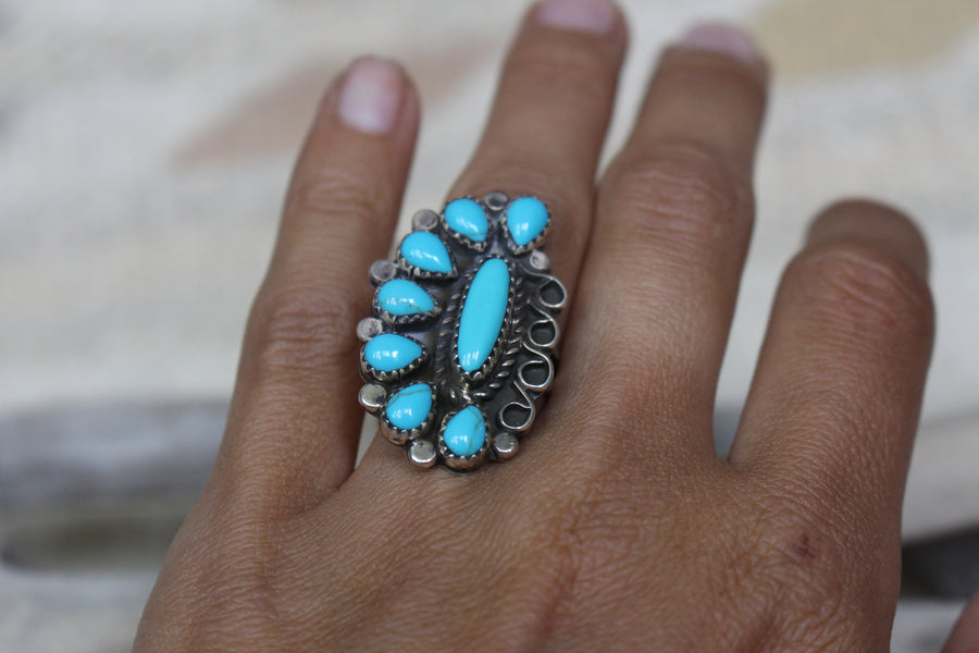 Vintage Turquoise Rise Ring