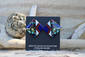 Lapis Inlay Earrings