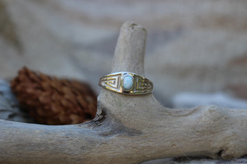 White Opal Mesa Ring