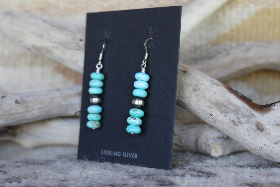 Turquoise Rondelle Earrings