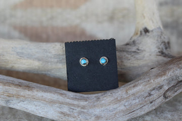 Dainty Round Turquoise Studs