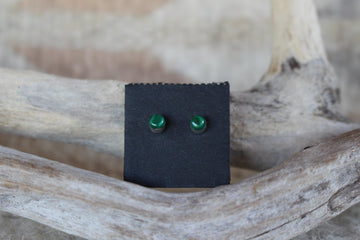 Dainty Round Malachite Studs