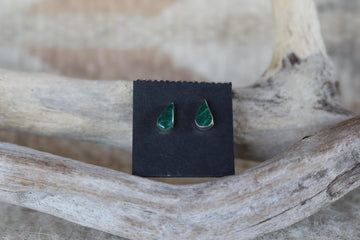 Malachite Teardrop Studs