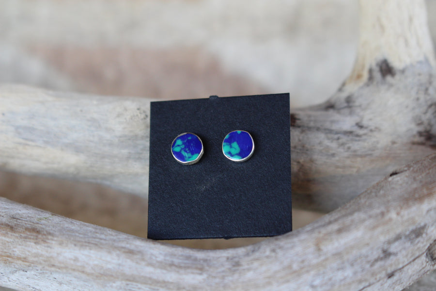 Azurite Blue Green Studs