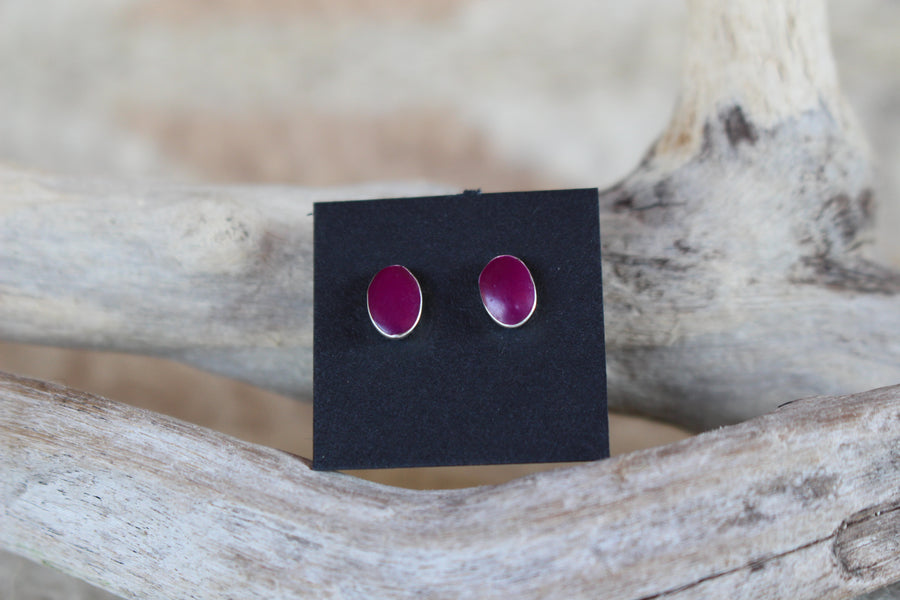 Oval Purple Studs