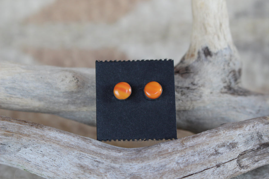 Round Orange Studs