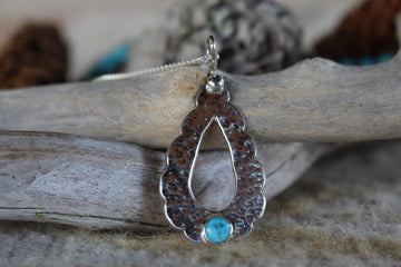 Hammered Turquoise Pendant