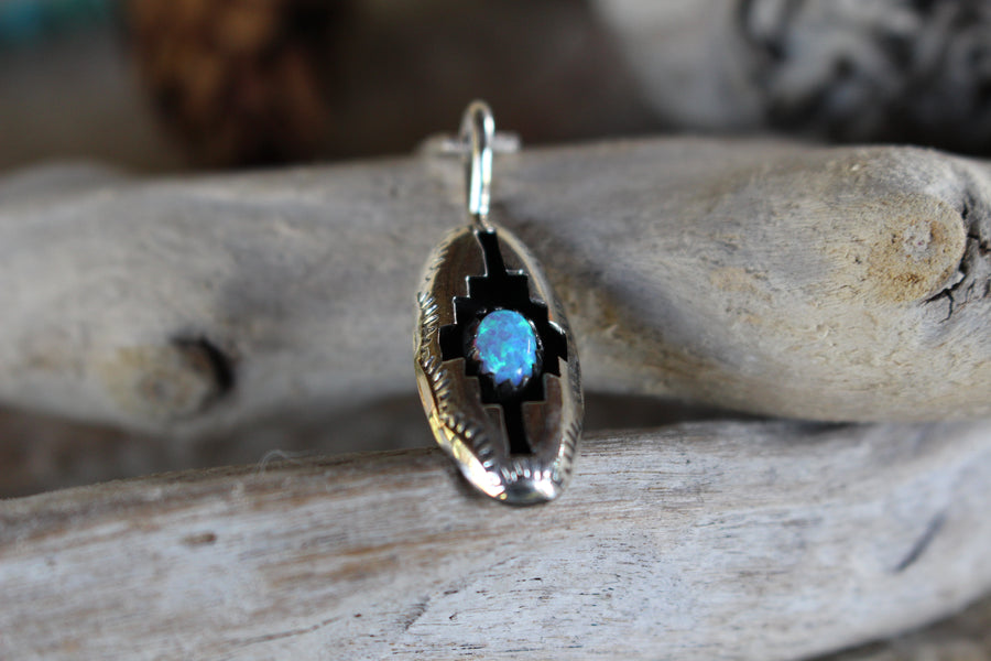 Native Blue Opal Pendant