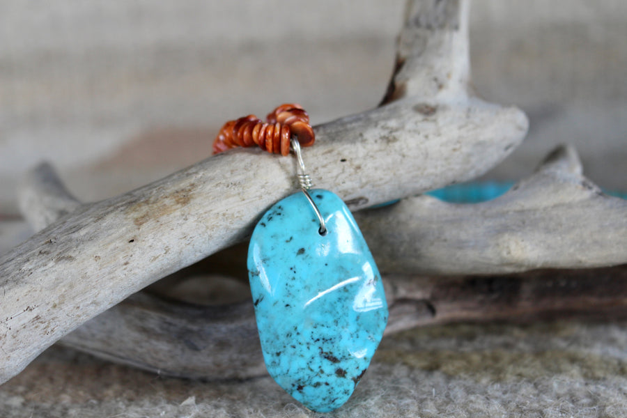 Spiny Oyster and Turquoise Necklace