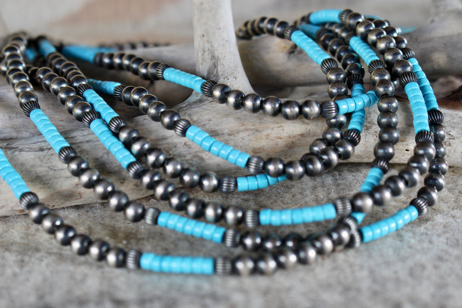 Turquoise and Navajo Pearl Necklace