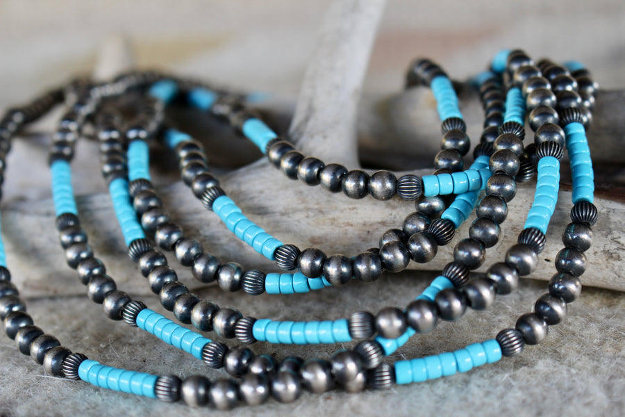 Turquoise and Navajo Pearl Necklace