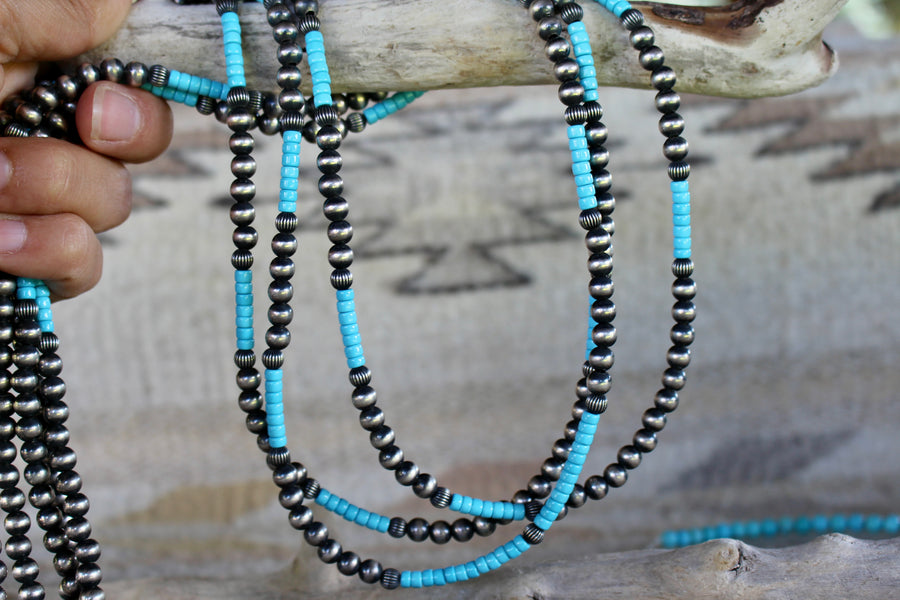 Turquoise and Navajo Pearl Necklace