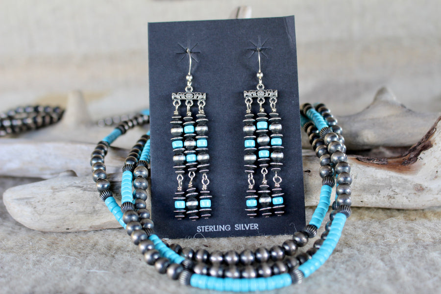 Turquoise and Navajo Pearl Necklace