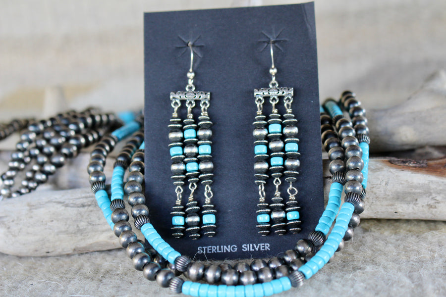 Turquoise and Navajo Pearl Necklace