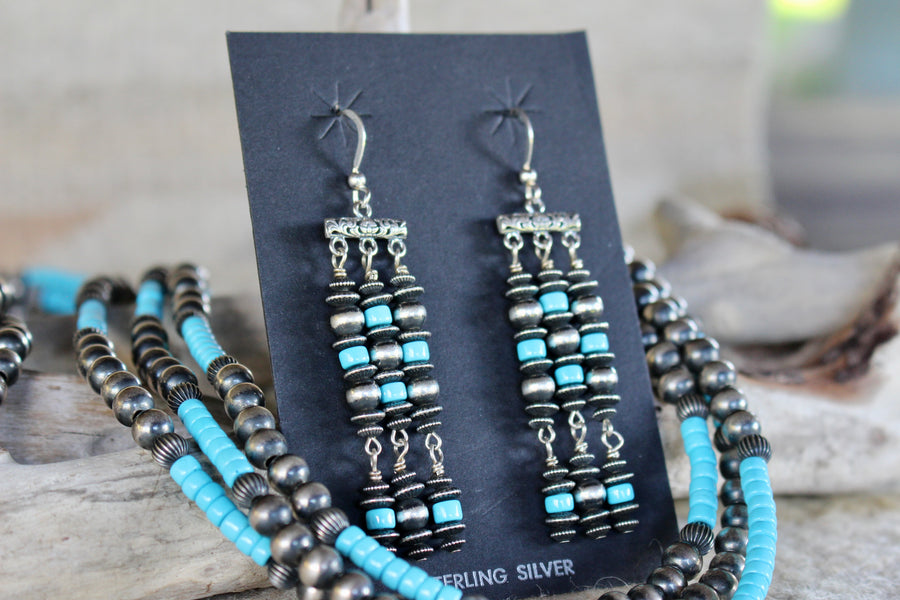 Turquoise and Navajo Pearl Necklace