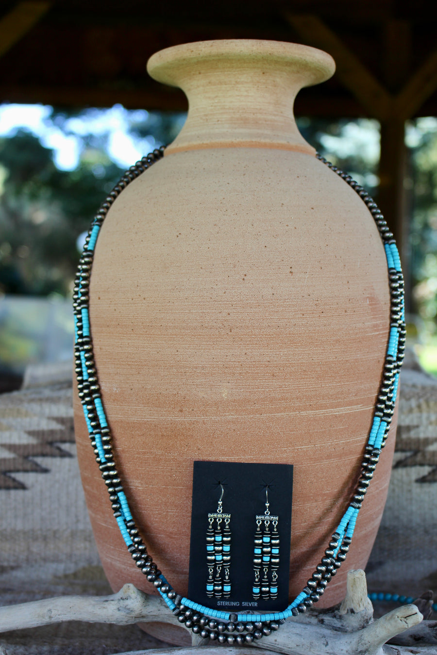 Turquoise and Navajo Pearl Necklace