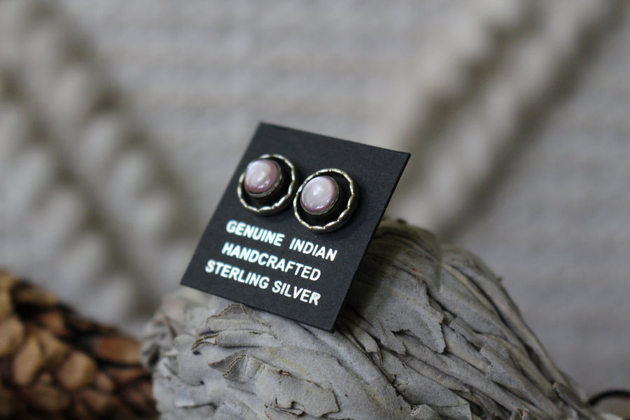 Twisted Pink Shell Studs