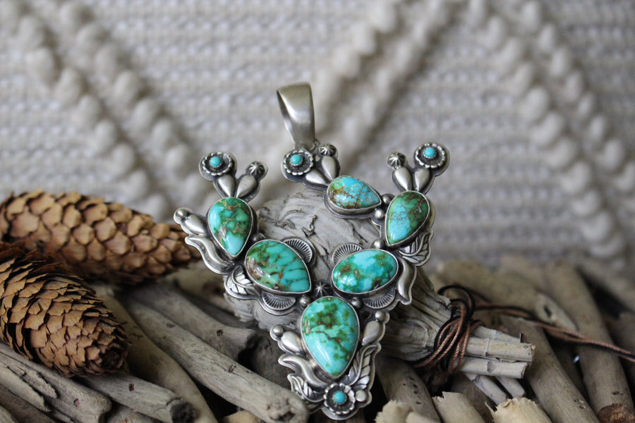 Turquoise Cactus Pendant