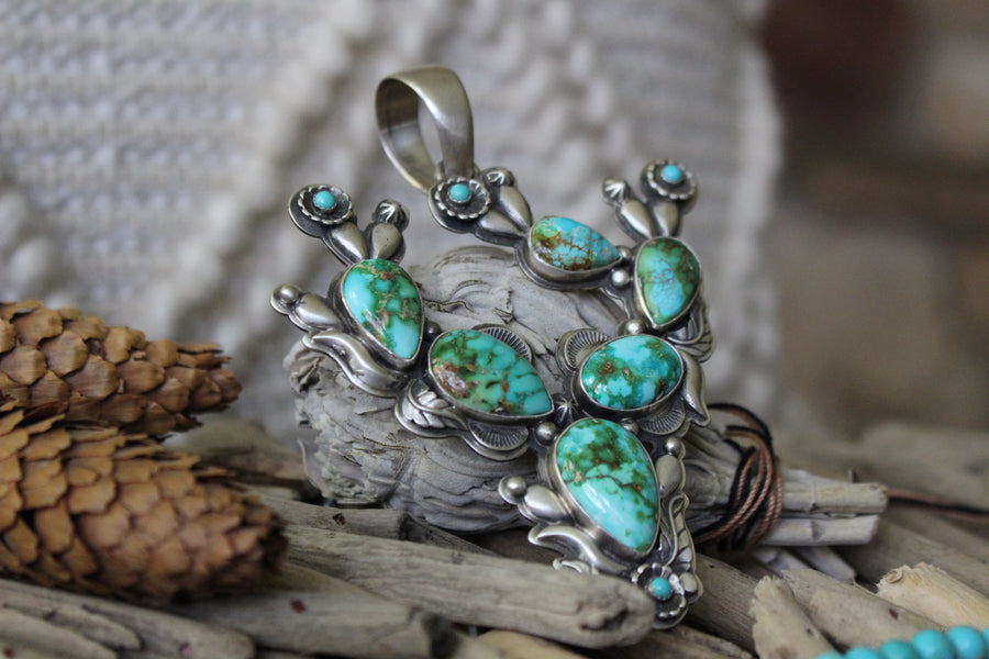 Turquoise Cactus Pendant