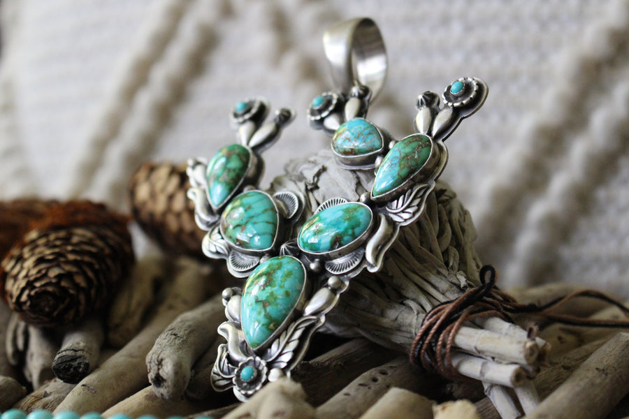 Turquoise Cactus Pendant