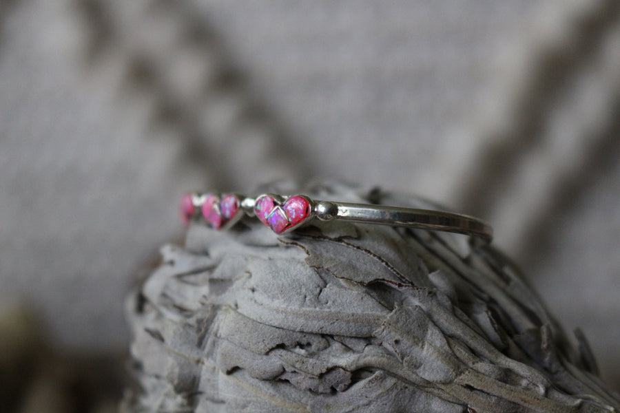 Pink Opal Heart Baby Bracelet