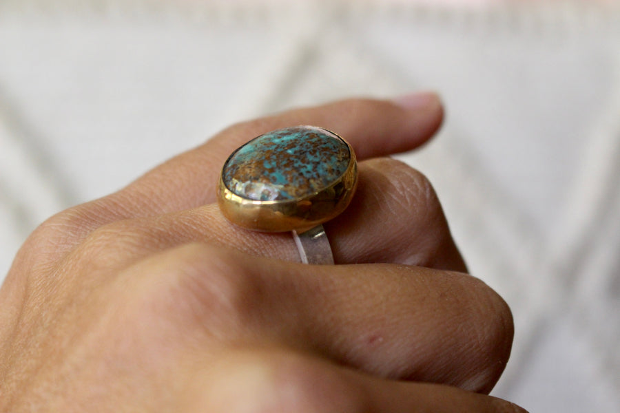 Round Turquoise Stone Ring