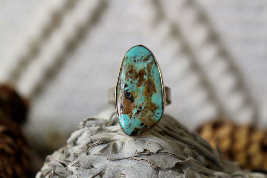 Brass Turquoise Ring