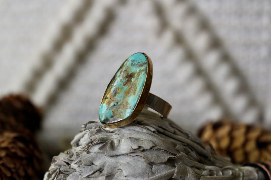 Brass Turquoise Ring