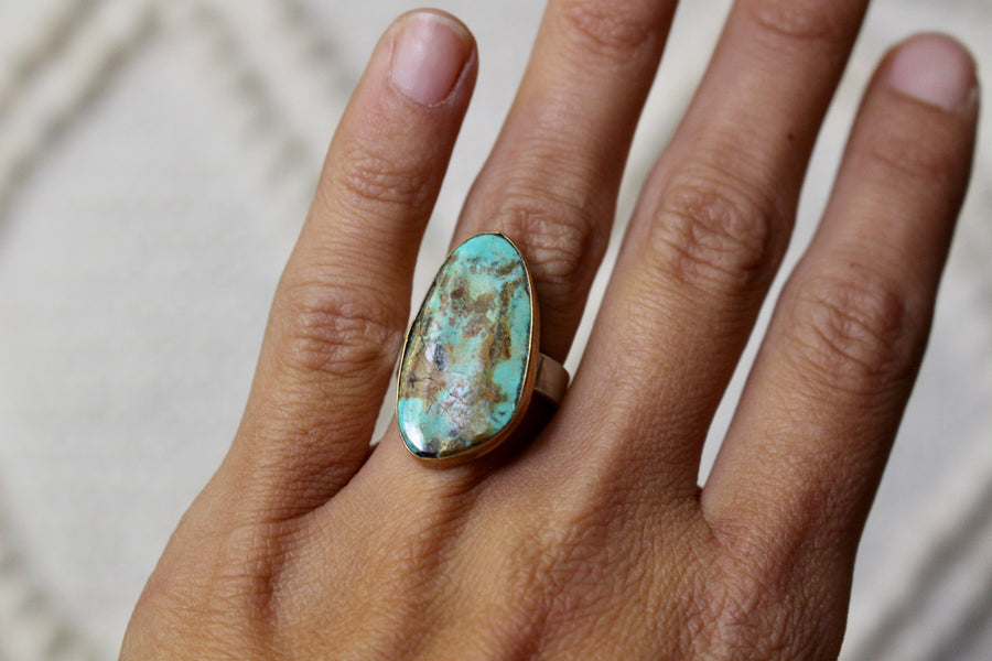 Brass Turquoise Ring