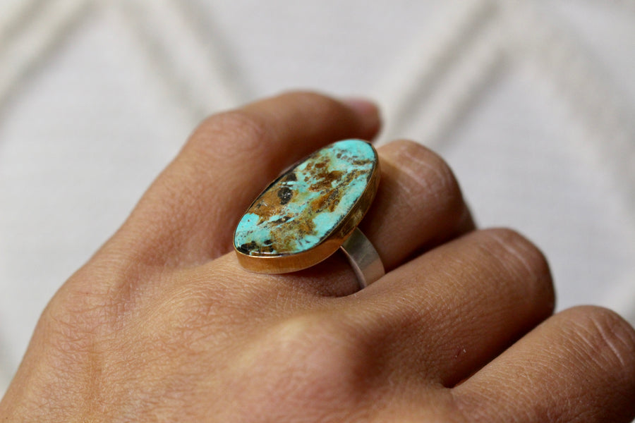 Brass Turquoise Ring