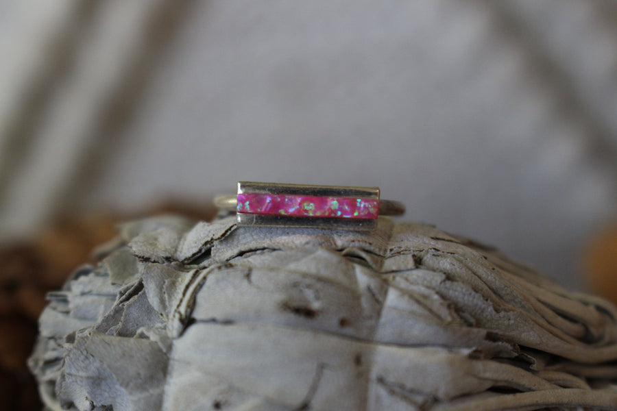 Pink Opal Bar Ring