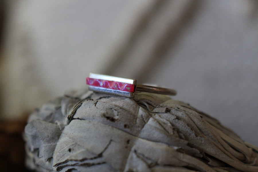 Pink Opal Bar Ring