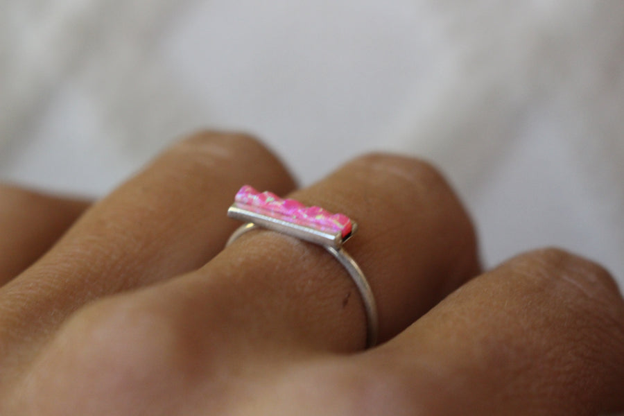 Pink Opal Bar Ring