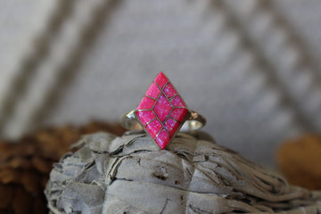 Pink Opal Diamonds Ring