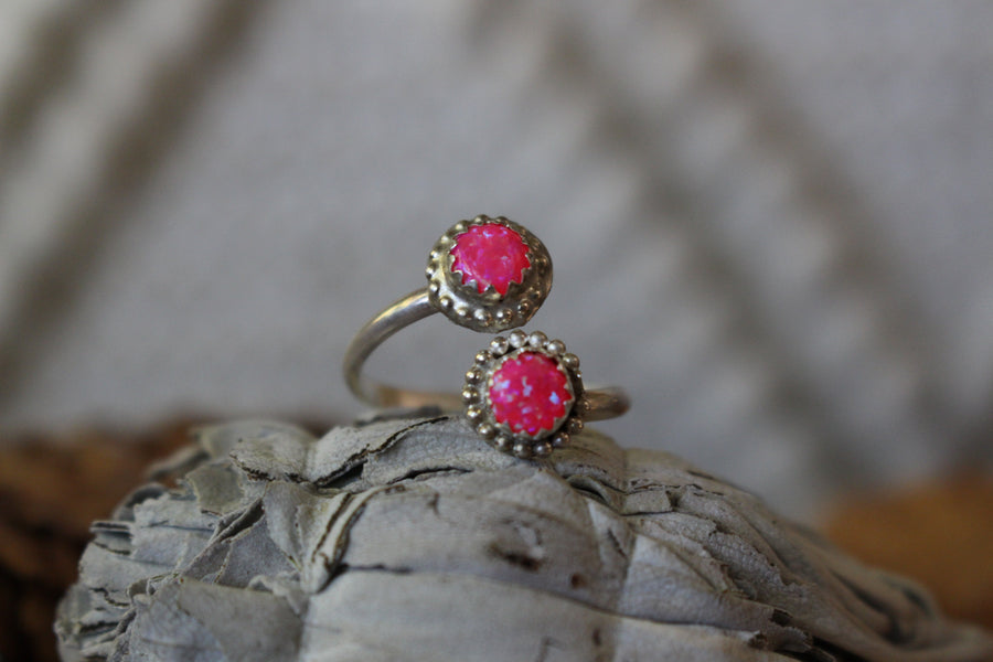 Pink Opal Adjustable Ring