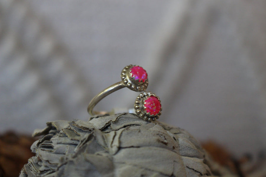 Pink Opal Adjustable Ring