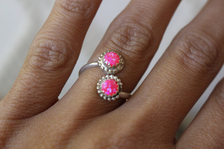 Pink Opal Adjustable Ring