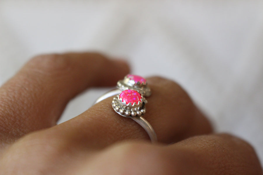 Pink Opal Adjustable Ring