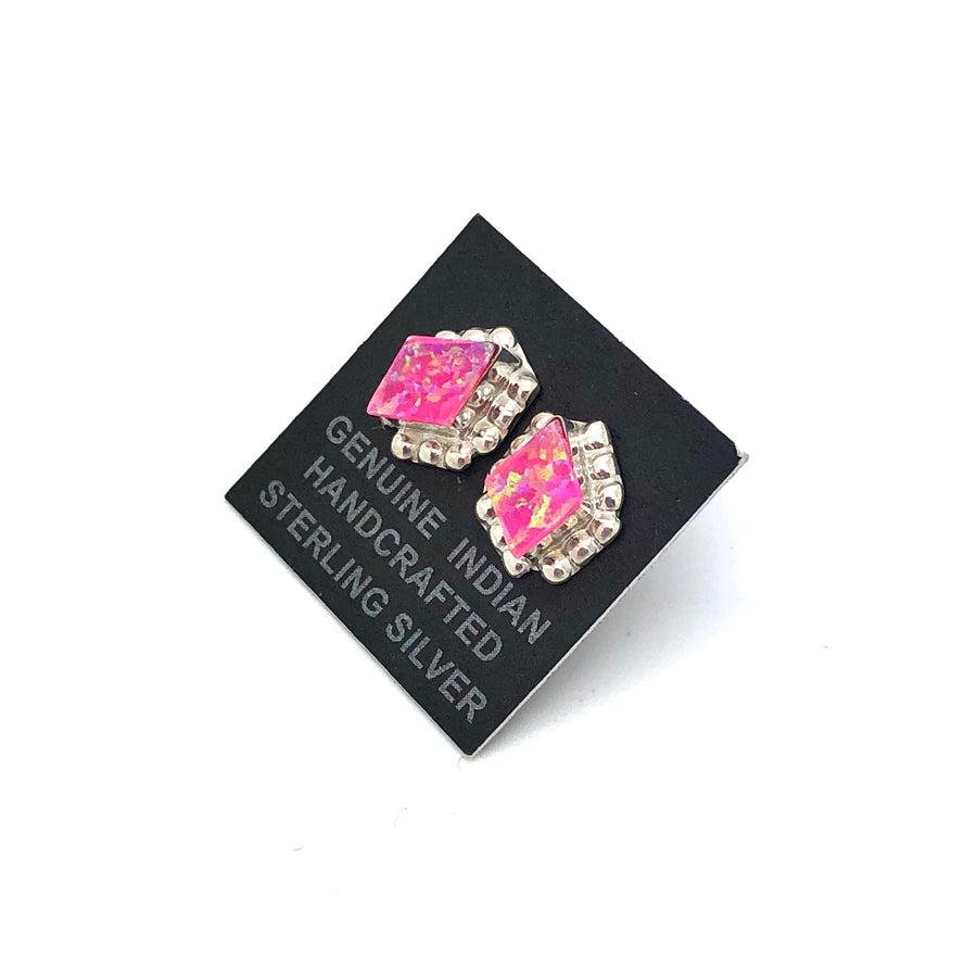 Starry Pink Opal Studs